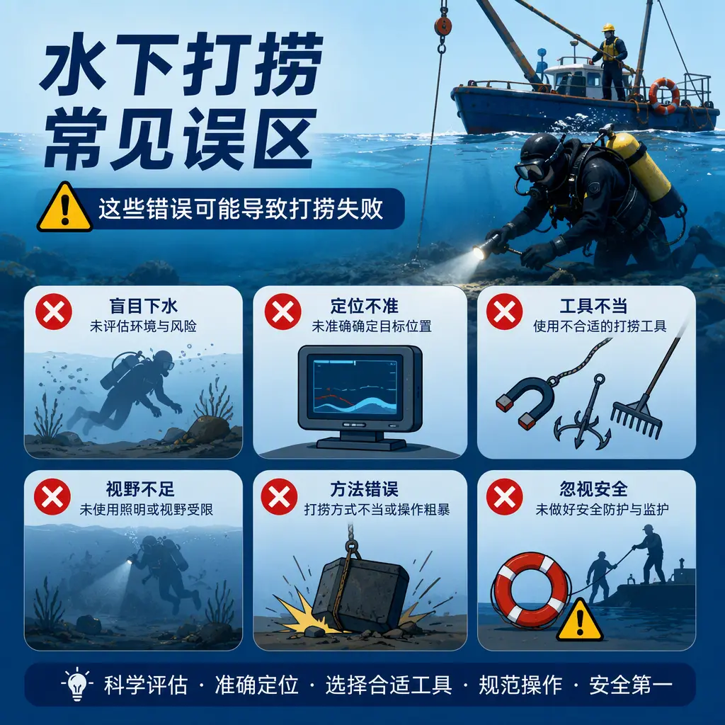深耕水下打捞，兼顾民用失物与工程潜水作业大埔